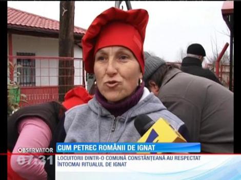 Sătenii dintr-o comună din Constanța sacrifică porcul, se ospătează și petrec de ignat