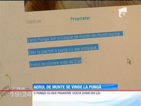 Un bucureștean cu imaginație bogată vinde pe internet aer din Munții Bucegi