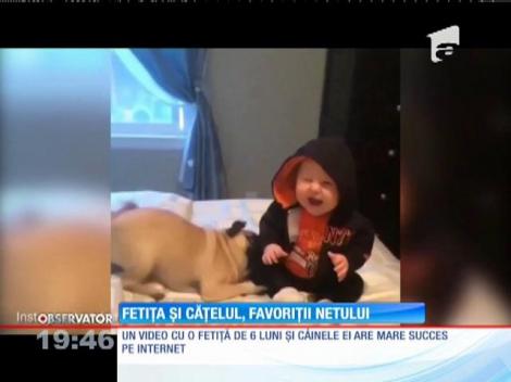 Fetița și cățelul, favoriții internetului