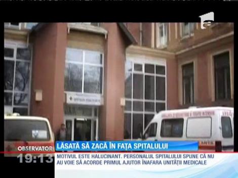 Scene halucinante în faţa unităţii de primiri urgenţe din Satu Mare. O bătrână a căzut pe stradă, iar medicii nu au vrut să vină să o ia