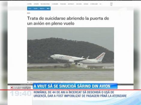 Un român a vrut să se arunce dintr-un avion, în timpul unei curse interne din Spania