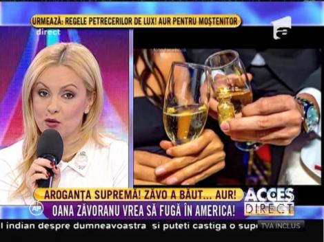 Aroganţa maximă! Oana Zăvoranu a băut aur comestibil de 24 de karate