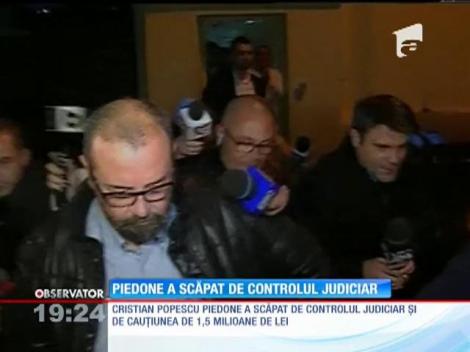 Cristian Popescu Piedone a scăpat de controlul judiciar şi de cauţiunea de 1,5 milioane de lei