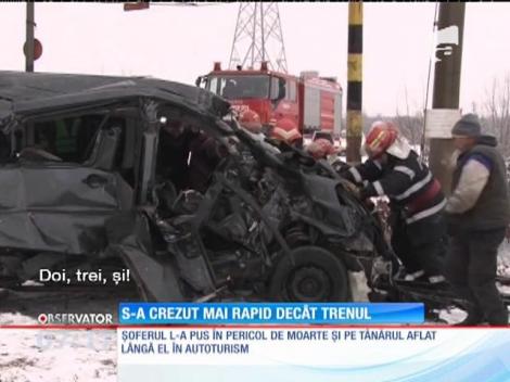 Un şofer spaniol s-a crezut mai rapid decât trenul