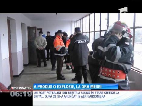 Un fost fotbalist a fost dus în comă indusă la spital, după ce şi-a aruncat garsoniera în aer, din greşeală