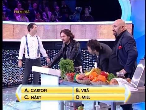 Rândul 3: "Dacă serveşti Falafel cu iubitul la un restaurant libanez trebuie să ştii că aceste chifteluţe sunt preparate din:"