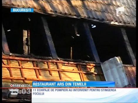 Un restaurant din Capitală a ars în totalitate