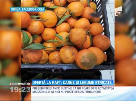 Carne și legume stricate găsite la hipermarket din Bucureşti