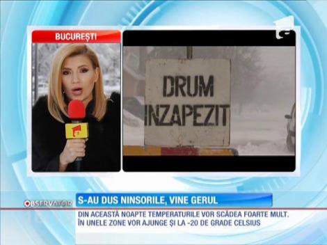 După viscol şi ninsori se instalează gerul
