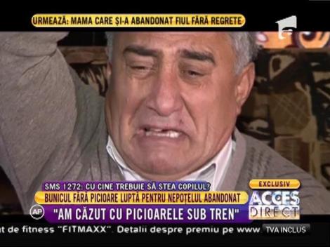 Marcel, bunicul fără picioare, luptă pentru nepoţelul abandonat