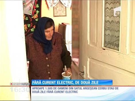 Fără curent electric, de două zile, în satul Cerbu din Argeş