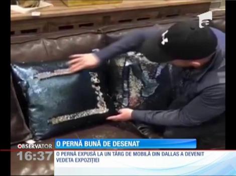 O pernă expusă la un târg de mobilă din Dallas a devenit vedeta expoziţiei