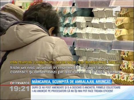 Alimentele, scumpite de ambalajul aruncat