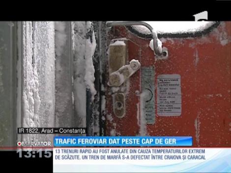 13 trenuri, anulate din cauza temperaturilor scăzute