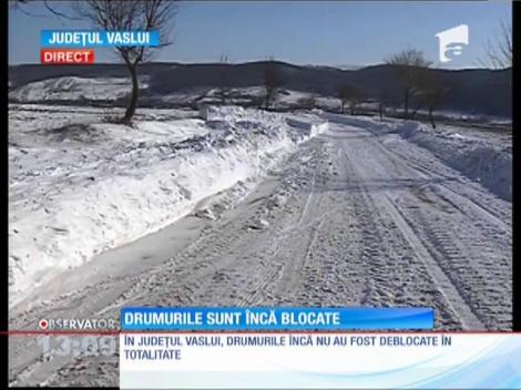 În partea de sud a județului Vaslui drumurile sunt încă blocate