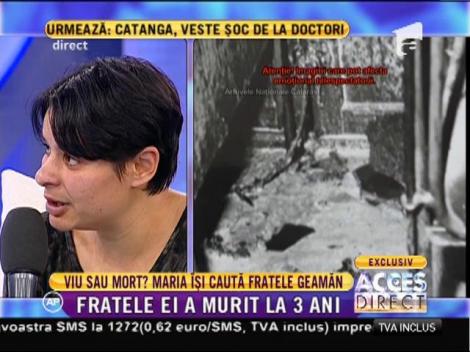 Veste tragică pentru Maria! Fratele ei geamăn a murit la vârsta de 3 ani!