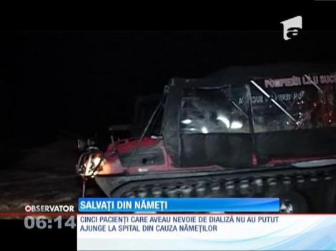 Salvați din nămeți cu şenilata