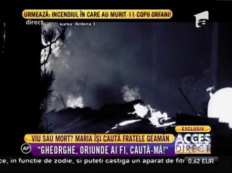 Maria, tânăra care a scăpat cu viaţă dintr-un incendiu în care au murit 11 prunci, îşi caută fratele geamăn!