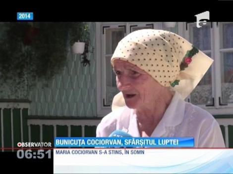 A murit bunicuţa Cociorvan, bătrâna care a fost dusă cu mascaţii la DNA pentru o presupusă mită în ouă negre