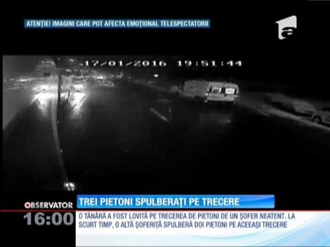 3 pietoni spulberați pe o trecere din Cluj Napoca