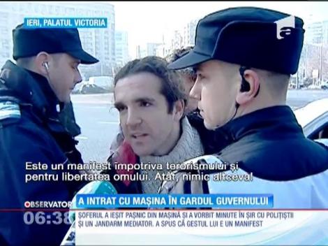 Tânărul care a intrat cu maşina în gardul Guvernului este liber