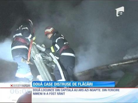 În miez de iarnă, două case din Capitală au fost distruse total de flăcări