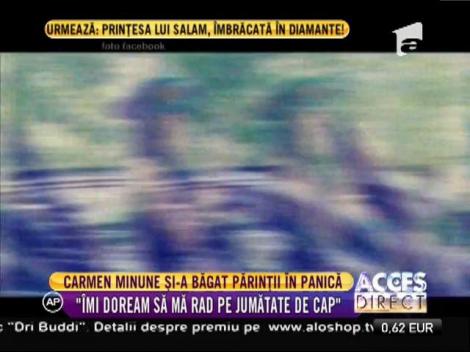 Carmen Minune le-a dat o veste șoc părinților! Artista s-a hotărât să se radă pe jumătate de cap