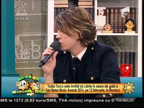 Tudor Turcu va cânta la San Remo Music Awards 2016