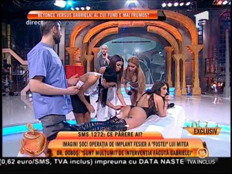 Consult medical în direct. Posteriorul Gabrielei Cristoiu analizat de doctor, dar și de asistentele păcătoase