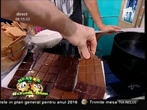 "Bucuria copiilor", o prăjitură delicioasă cu biscuiţi şi ciocolată