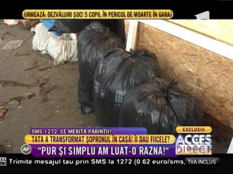 O echipă de curăţenie a transformat șopronul în casă - mormane de haine, mizerie cumplită şi alimente aruncate laolaltă