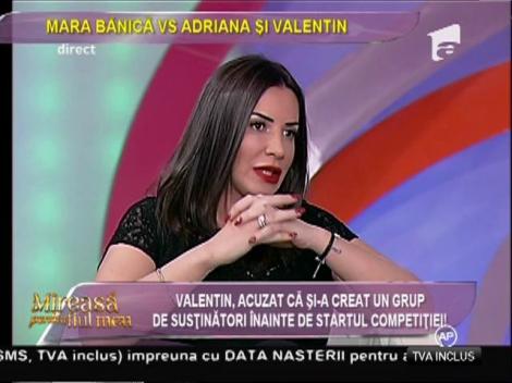 Afirmaţiile incendiare ale Marei Bănică au provocat furia Adrianei şi a lui Valentin: "Să fie într-un ceas bun, o să vin la divorţ!"