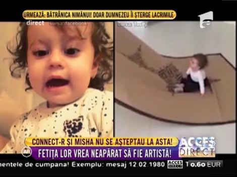 Fetița lui Connect-R şi a Mishei vrea neapărat să fie artistă. Uite aici cum dansează!