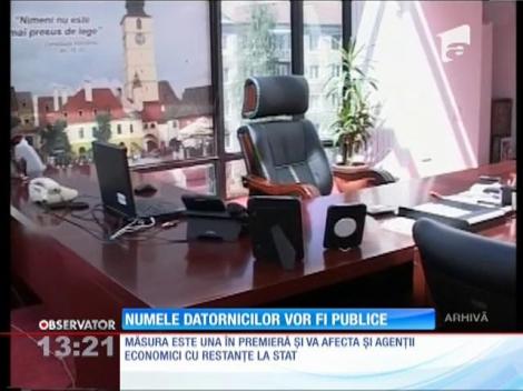 Fiscul va publica numele românilor care au datorii la stat mai mari de 100 de lei