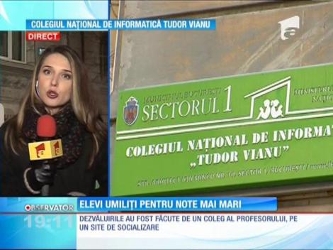 Un profesor de la Colegiul Naţional Tudor Vianu, acuzat că-şi umileşte elevii pentru note mari