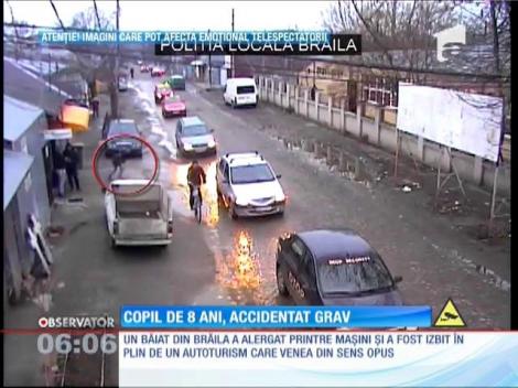 Un copil din Brăila a fost izbit în plin de un autoturism