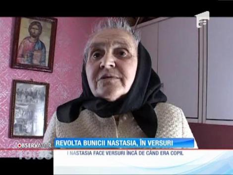 Bunica Nastasia, o femeie de la țară, își spune nemulțumirile în versuri