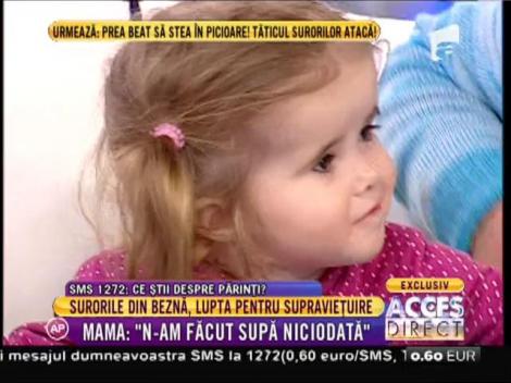 Diagnosticul medicilor pentru Nicoleta, una dintre fetițele care a trăit în beznă: ”Este foarte, foarte slabă și riscă sa nu mai poată merge!”