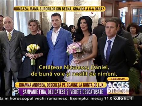 Andreea Tonciu a renunţat la pantofii cu toc şi a dansat pe scaune la petrecerea ei de nuntă