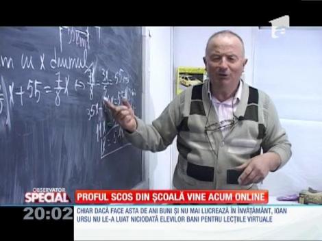Proful scos din şcoală vine acum online! Domnul Ursu dă meditații la matematică tuturor copiilor, fără să ceară niciun ban!