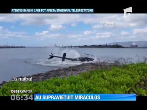 Imagini dramatice! Un elicopter cu cinci persoane la bord s-a prăbuşit în apă