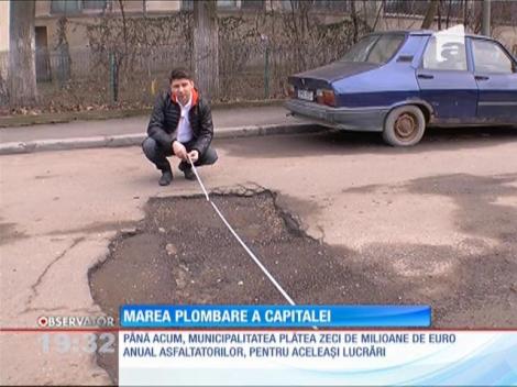 Marea plombare a bulevardelor din Capitală, realizată de 9 oameni!