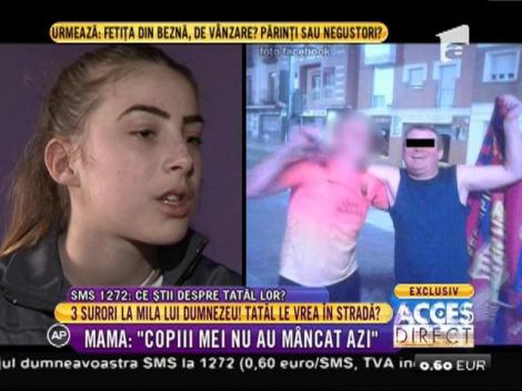Mama celor trei surori părăsite de tată: "Copiii mei nu au mâncat azi"