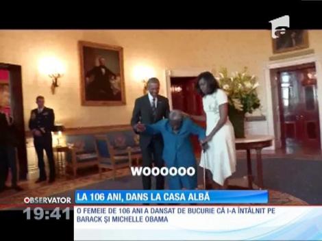 O femeie de 106 ani a dansat de bucurie că i-a cunoscut pe Barack şi Michelle Obama