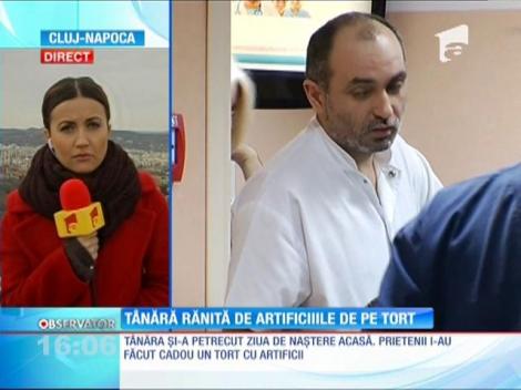 Studentă arsă pe faţă, mâini, gât şi piept de artificiile de pe tort