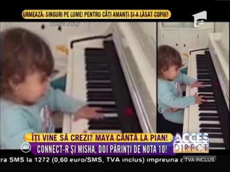 Un copil adorabil! La doar doi anişori, Maya, fetiţa lui Connect-R, cântă la PIAN