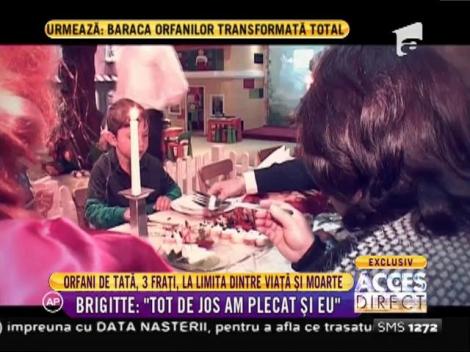 Brigitte Sfăt, cu ochii în lacrimi lângă văduva sufocată de durere