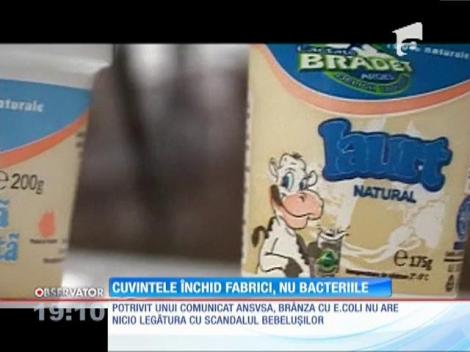 Nu brânza de la fabrica Brădet a provocat îmbolnăvirile bebeluşilor din Argeş! Anunţul a fost făcut de Autoritatea Sanitar-Veterinară. În continuare, sursa bacteriei E-coli rămâne un mister
