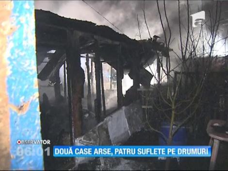 Incendiu în Voluntari. Două case s-au făcut scrum
