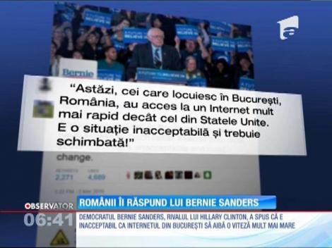 Bernie Sanders, rivalul lui Hillary Clinton, nu acceptă ca în Bucureşti internetul să fie mai rapid decât în Statele Unite